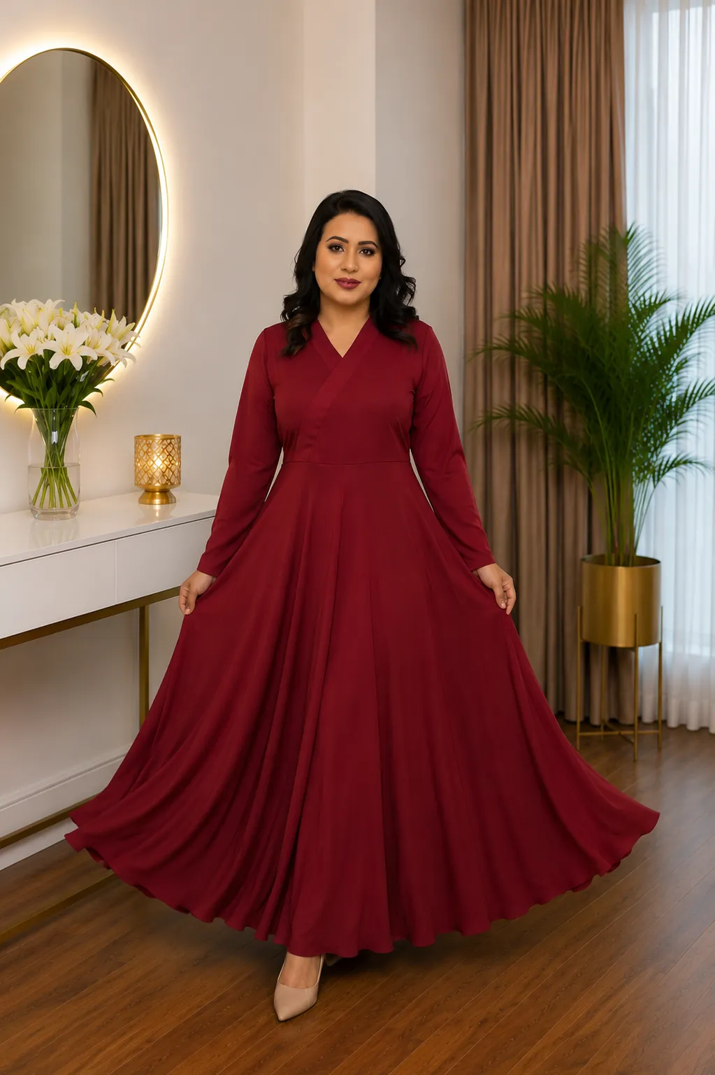 Dubai Cherry Long Gown