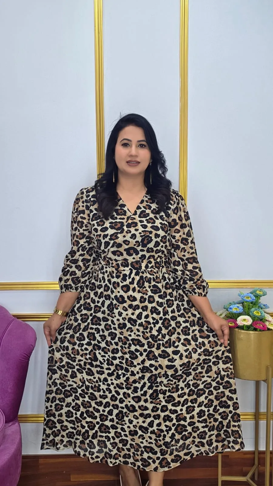 Georgette Midi Gown for Women