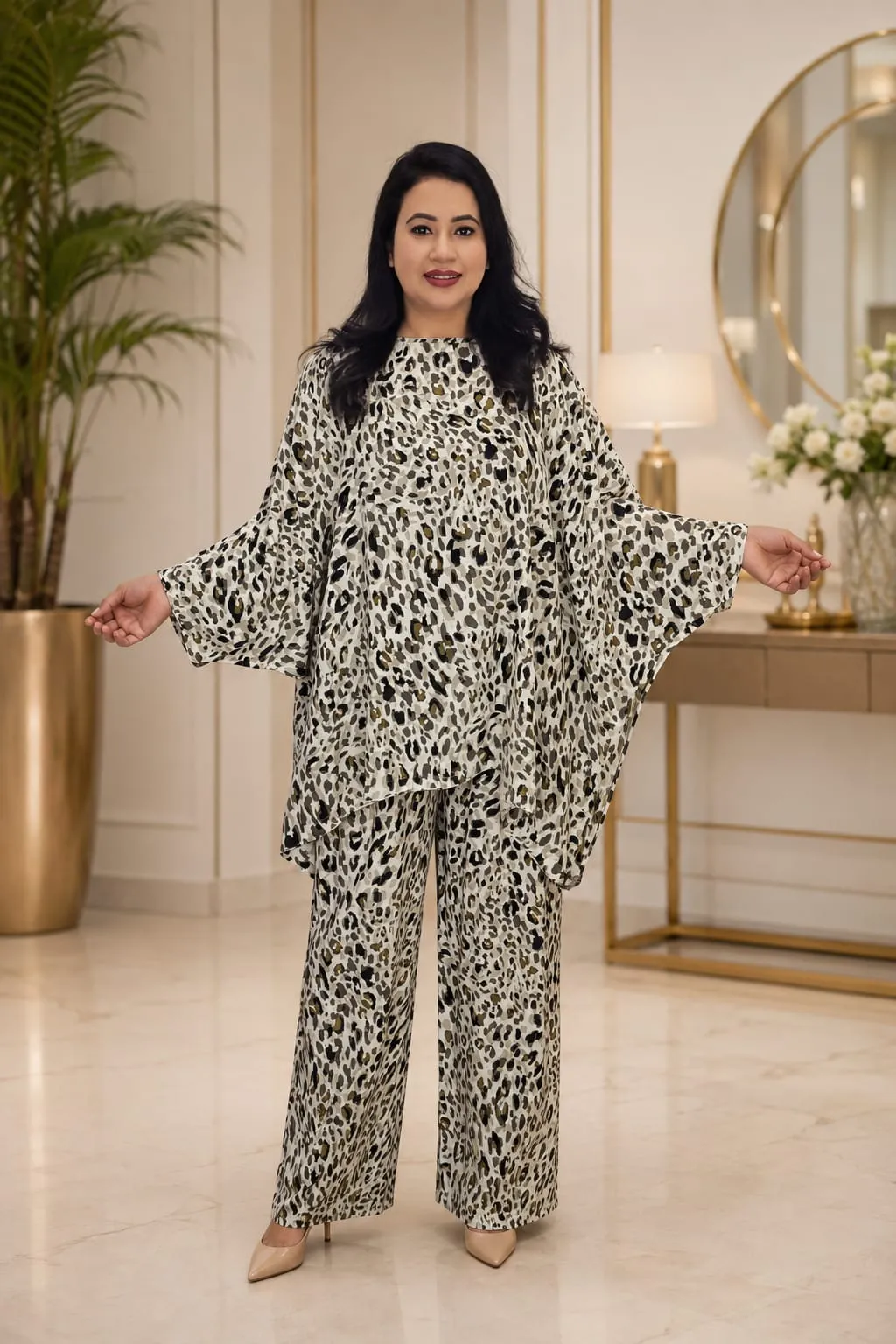 Kaftan Co-ords Set – Premium Georgette Fabric | Free Size