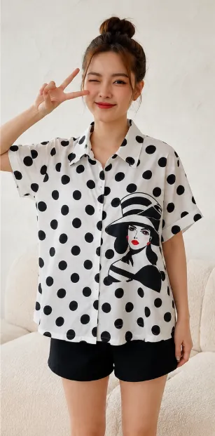 Imported Thai Georgette Short Shirt - Wine