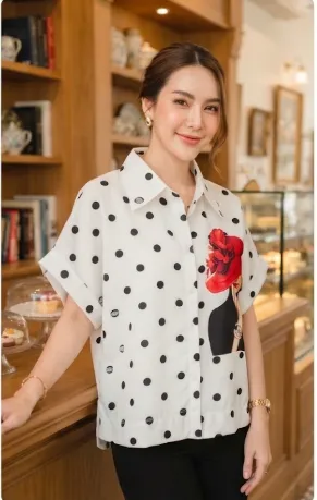 Imported Thai Ladies Shirt – Trendy Printed Design