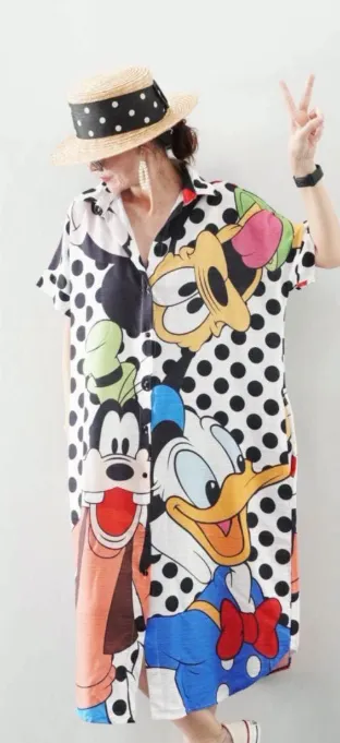 Imported Thai Georgette Oversized Shirt Dress - Floral Design