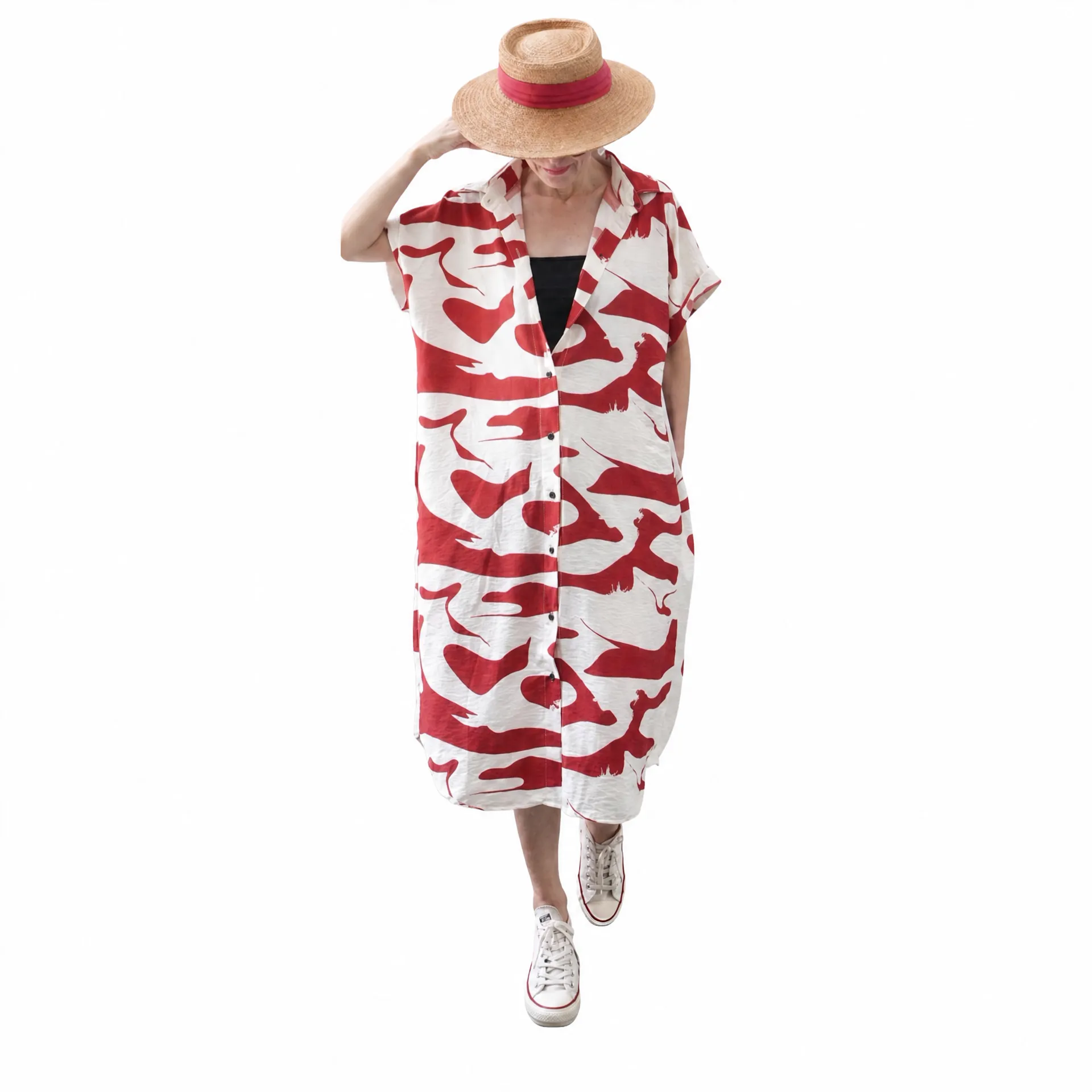 Thai Imported Oversized Shirt Dress | Stylish Casual Full Button Women’s Dress