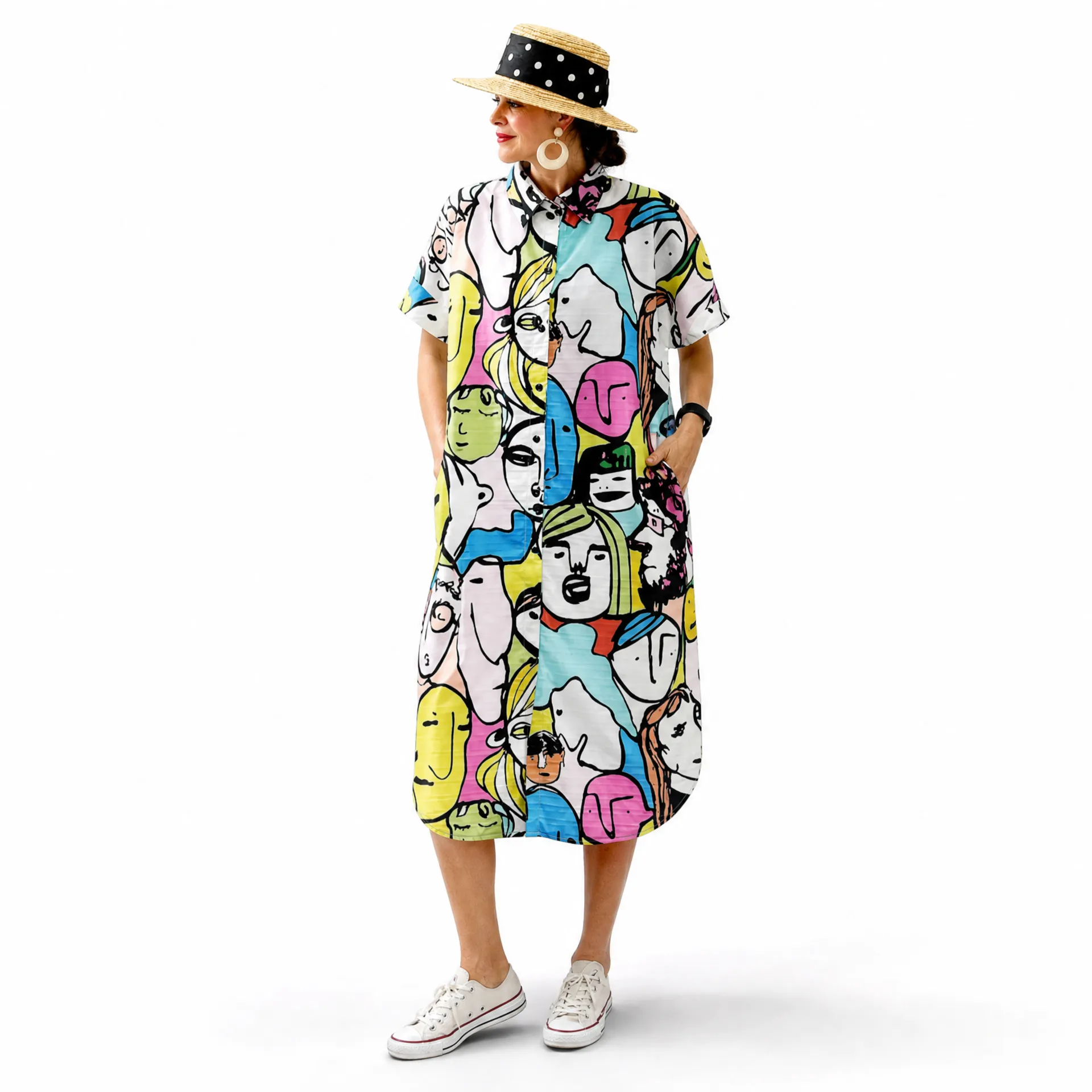 Imported Thai Georgette Oversized Shirt Dress - Variant V