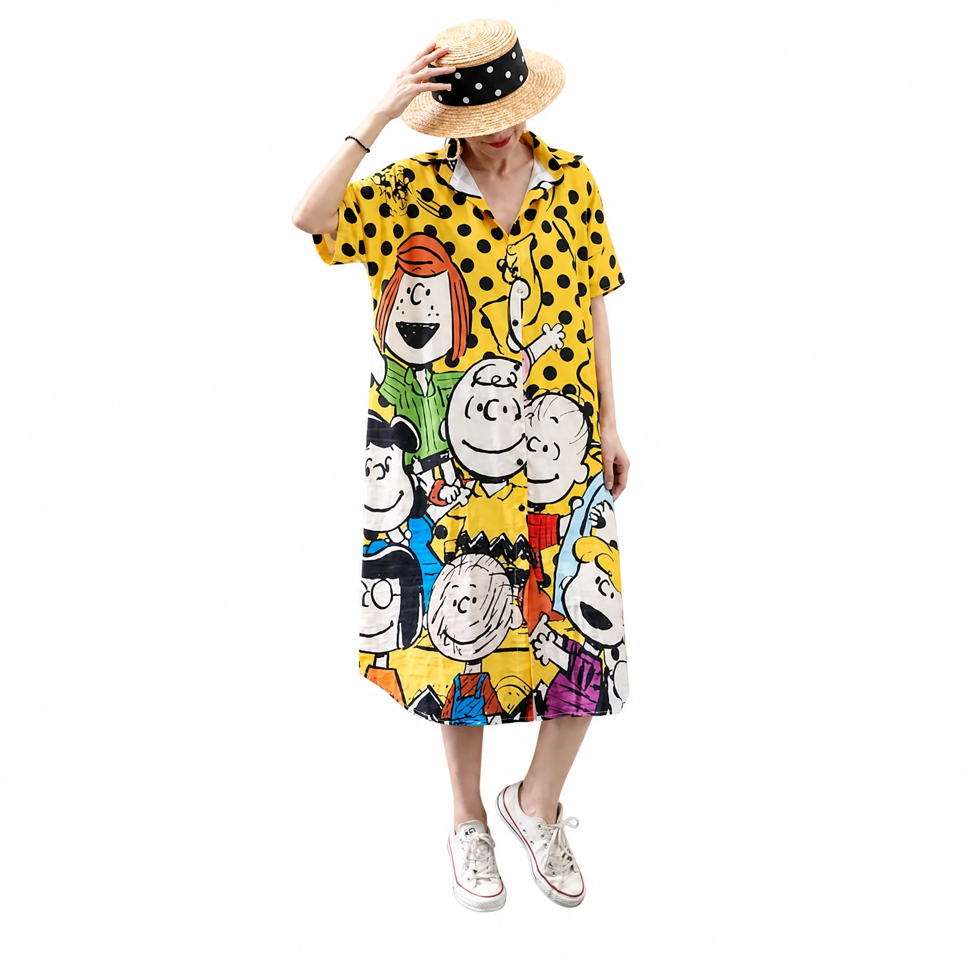 Imported Thai Oversized Georgette Shirt Dress | Stylish Full Button Casual Dress