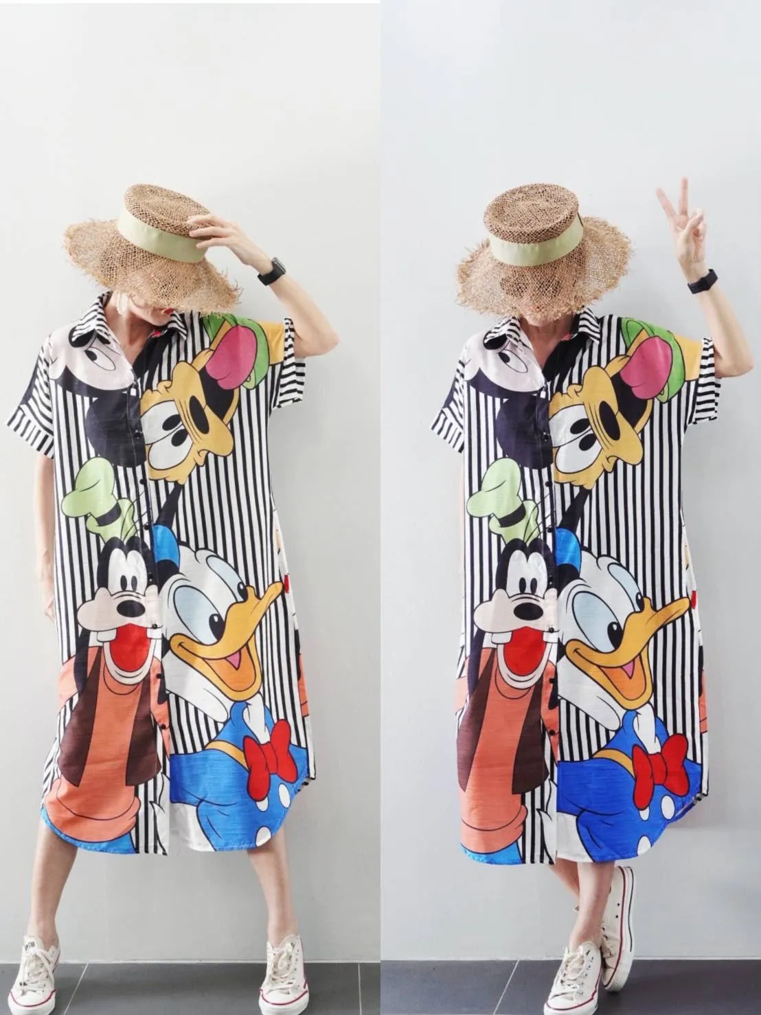Imported Thai Georgette Oversized Shirt Dress | Trendy Full Button Long Dress for Women