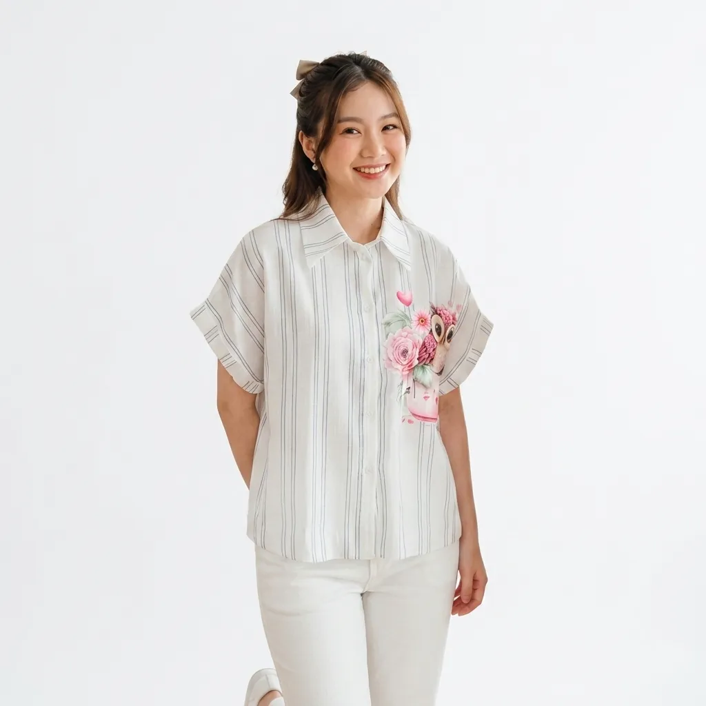 Imported Thai Ladies Shirt | Trendy & Comfortable Free Size Women’s Shirt