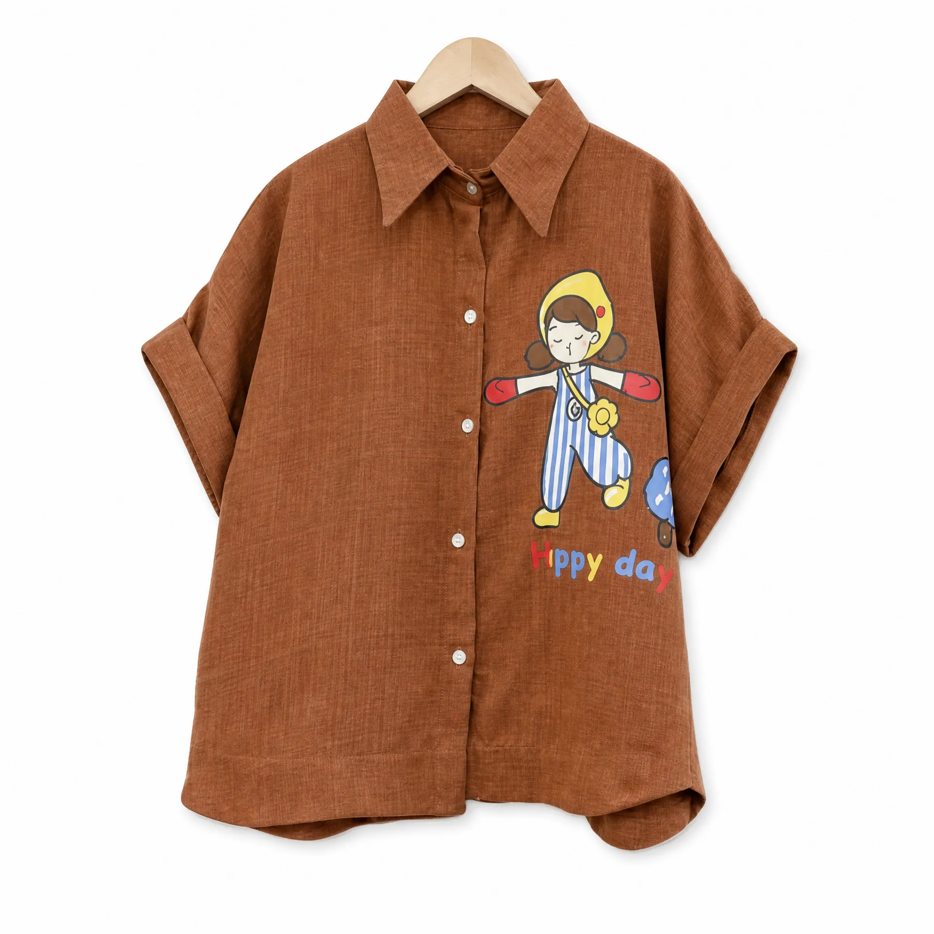 Thai Imported Printed Shirt for Women | Stylish Shirt Collar Full Button Top