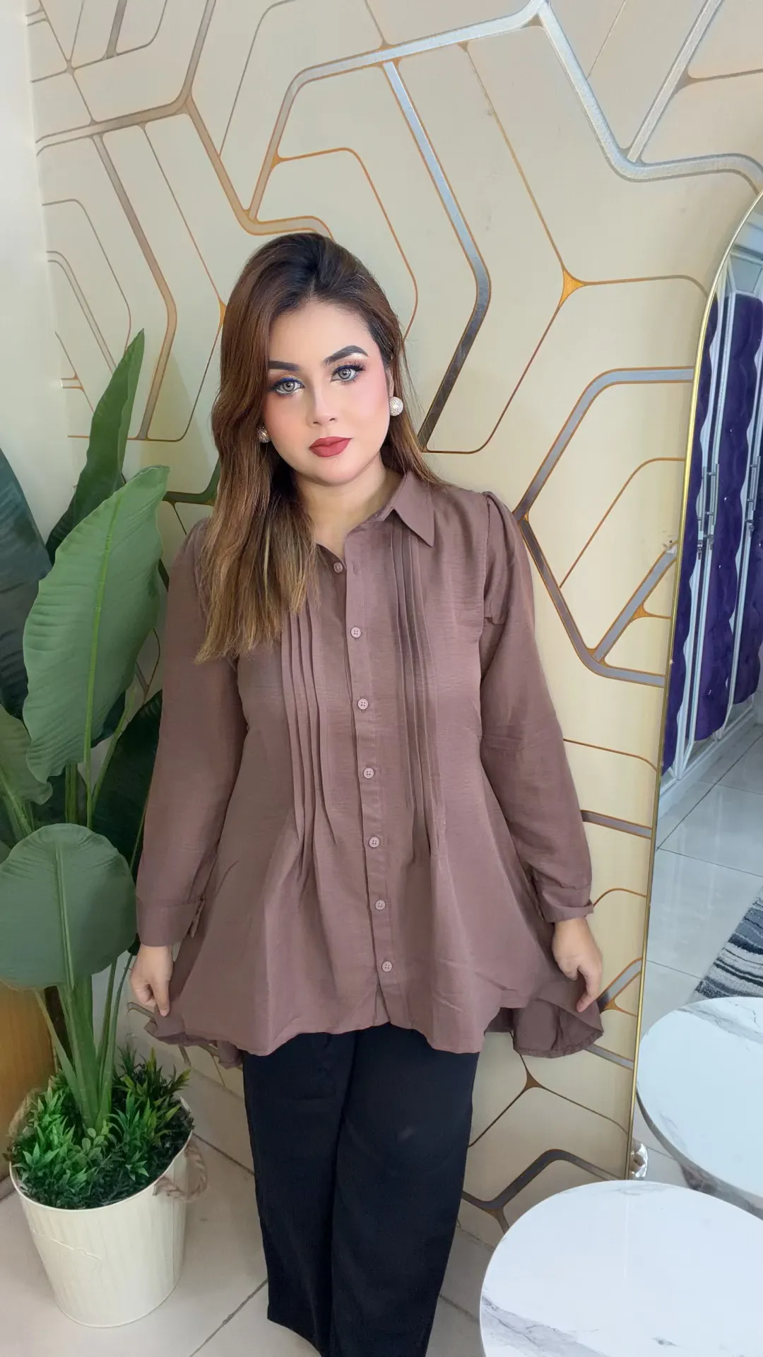 Georgette High-Low Long Top for Women