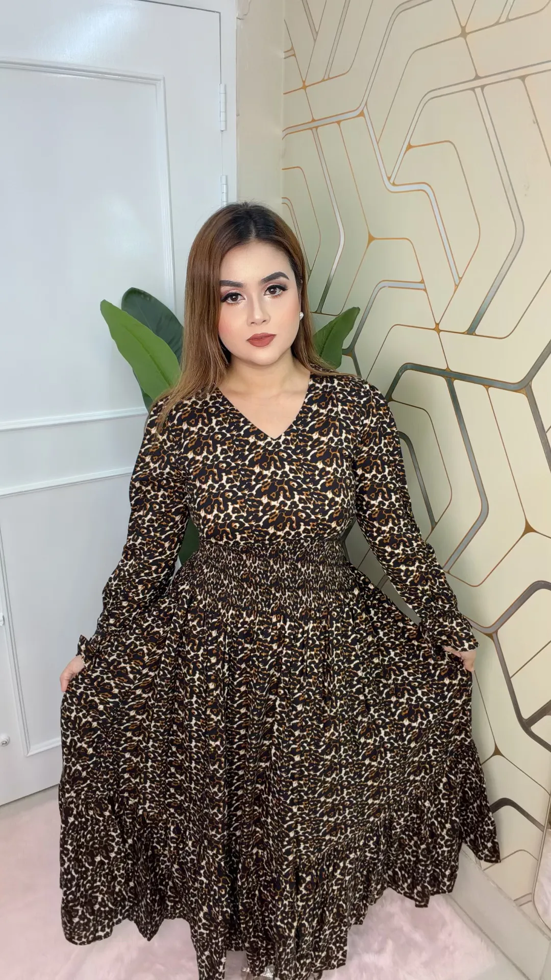 Premium Imported Linen Long Gown Elegant Full Sleeve Women’s Dress