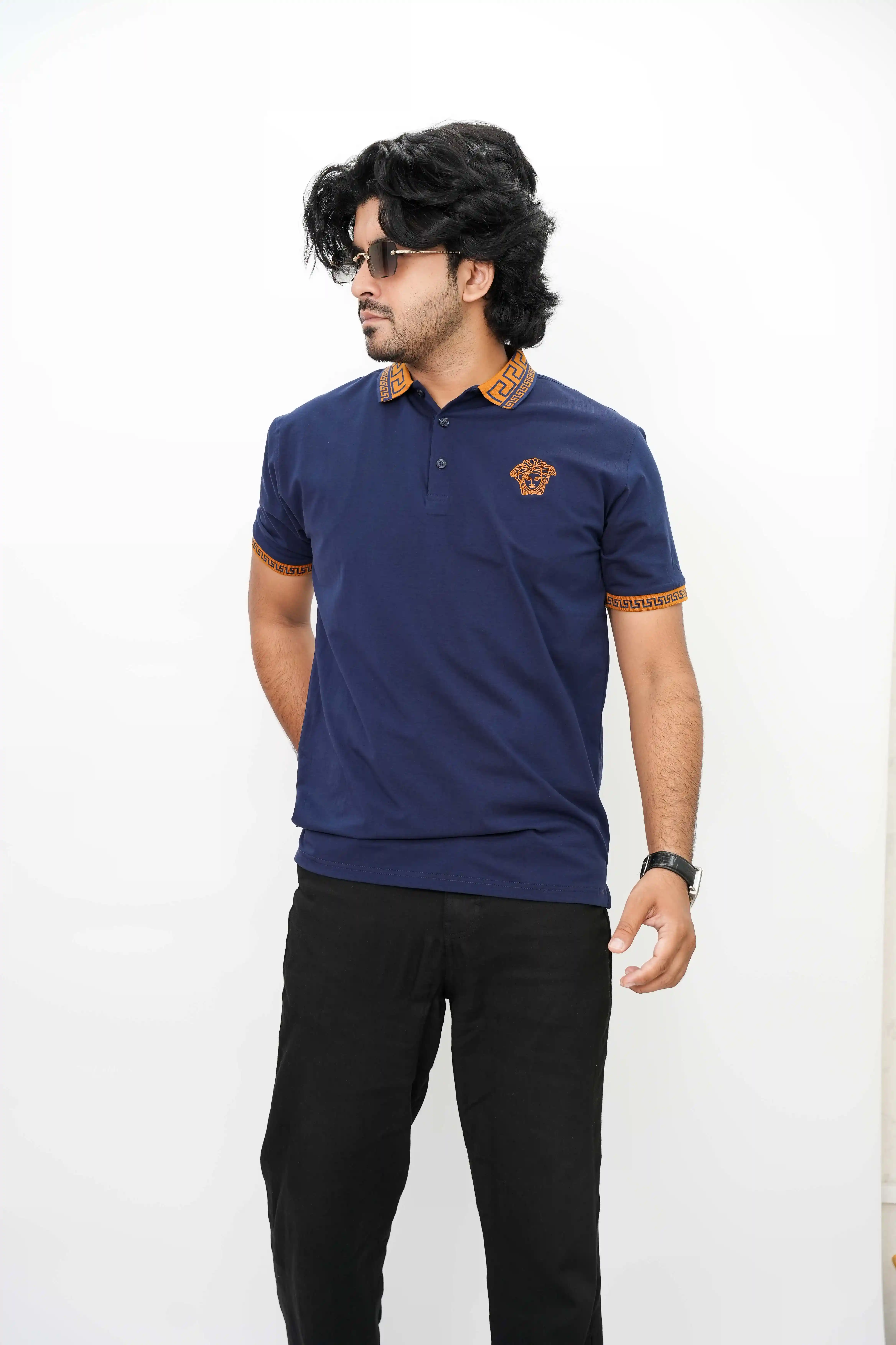 Imported Thai Premium T-Shirt Stylish Collar Print Casual Men’s Wear
