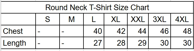 Product size chart image