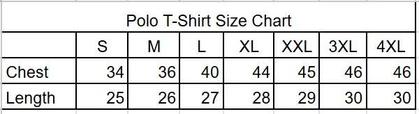 Product size chart image