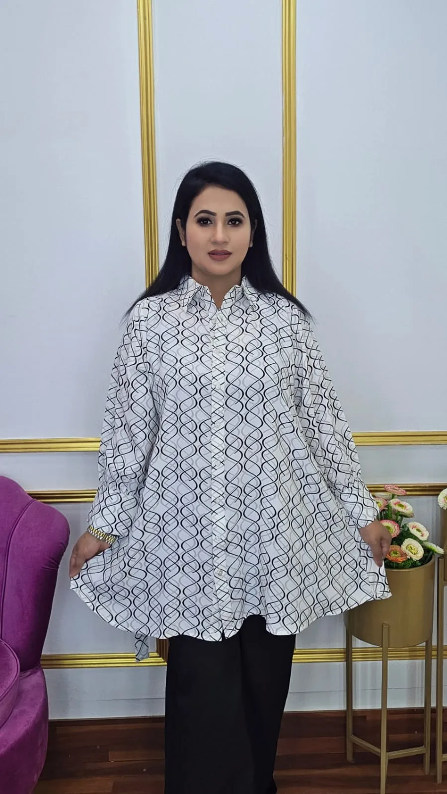 Semi-Long Top for Women | Malai Georgette Printed Top