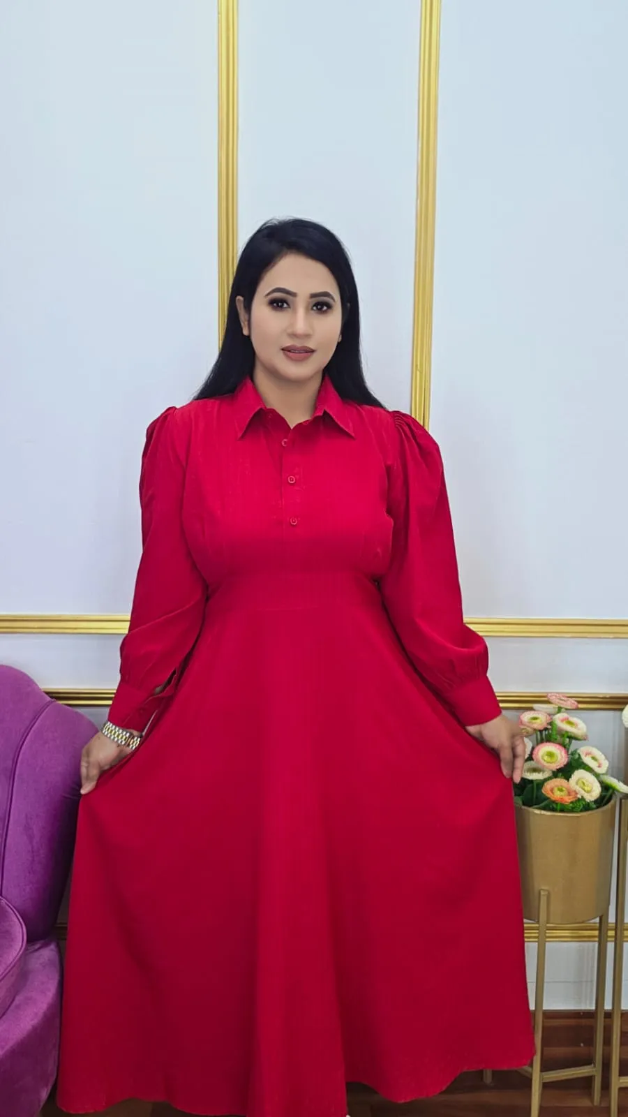 Georgette Midi Gown for Women Elegant Stylish Dress