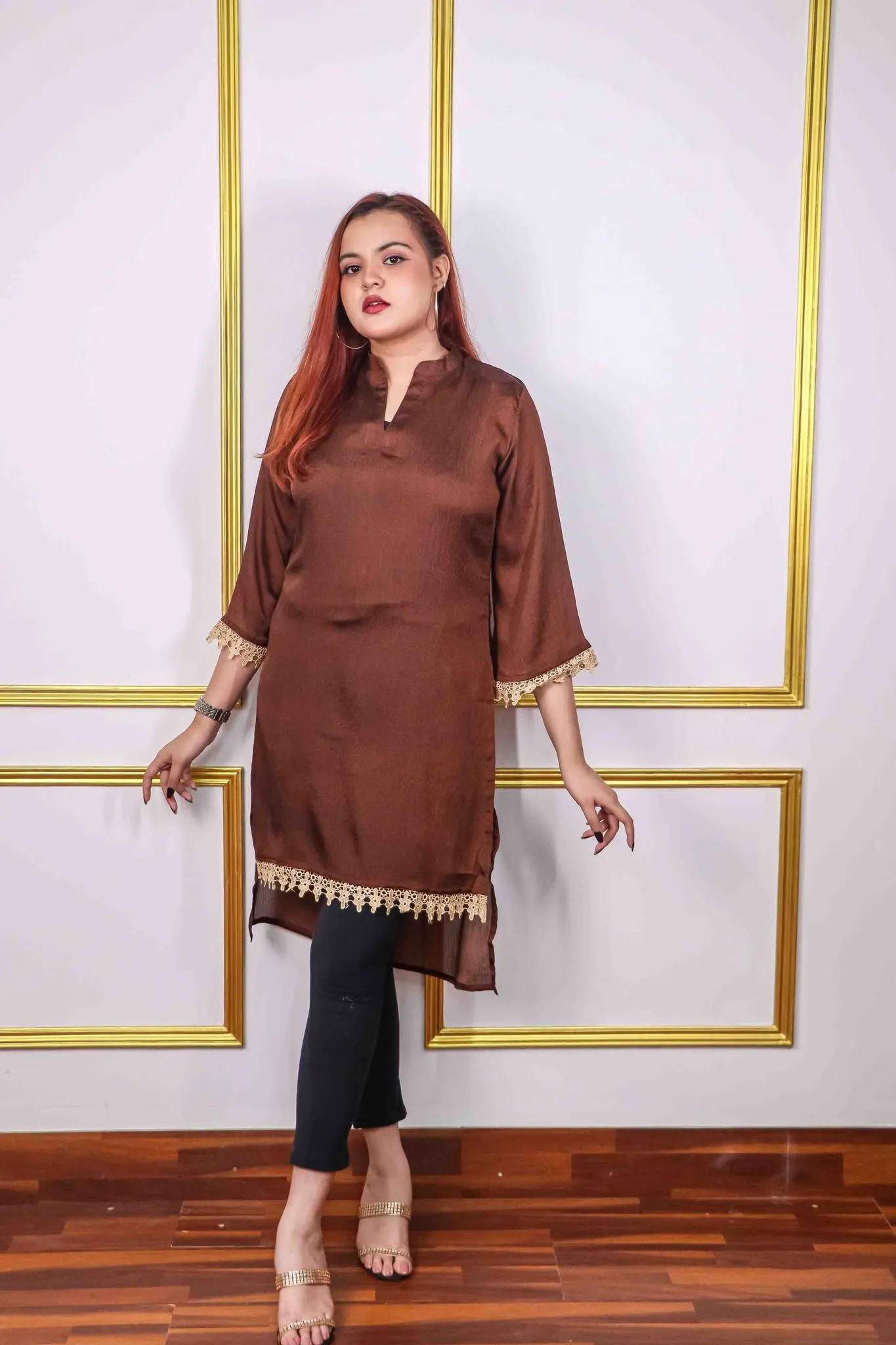 Designer Georgette Kurti for Women Stylish Front Back Design