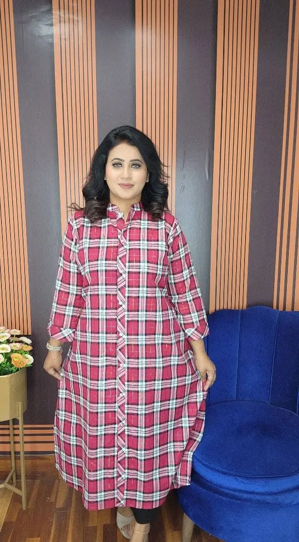 Pure Cotton Long Pocket Shirt Kurti for Women 34 to 48