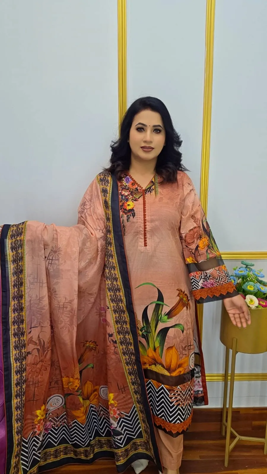 Luxury Cotton Ready Three Piece Full Digital Print