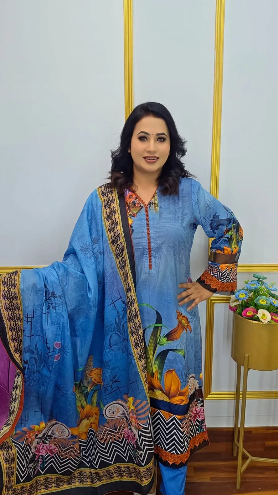 Premium Luxury Cotton Ready Three Piece Digital Print