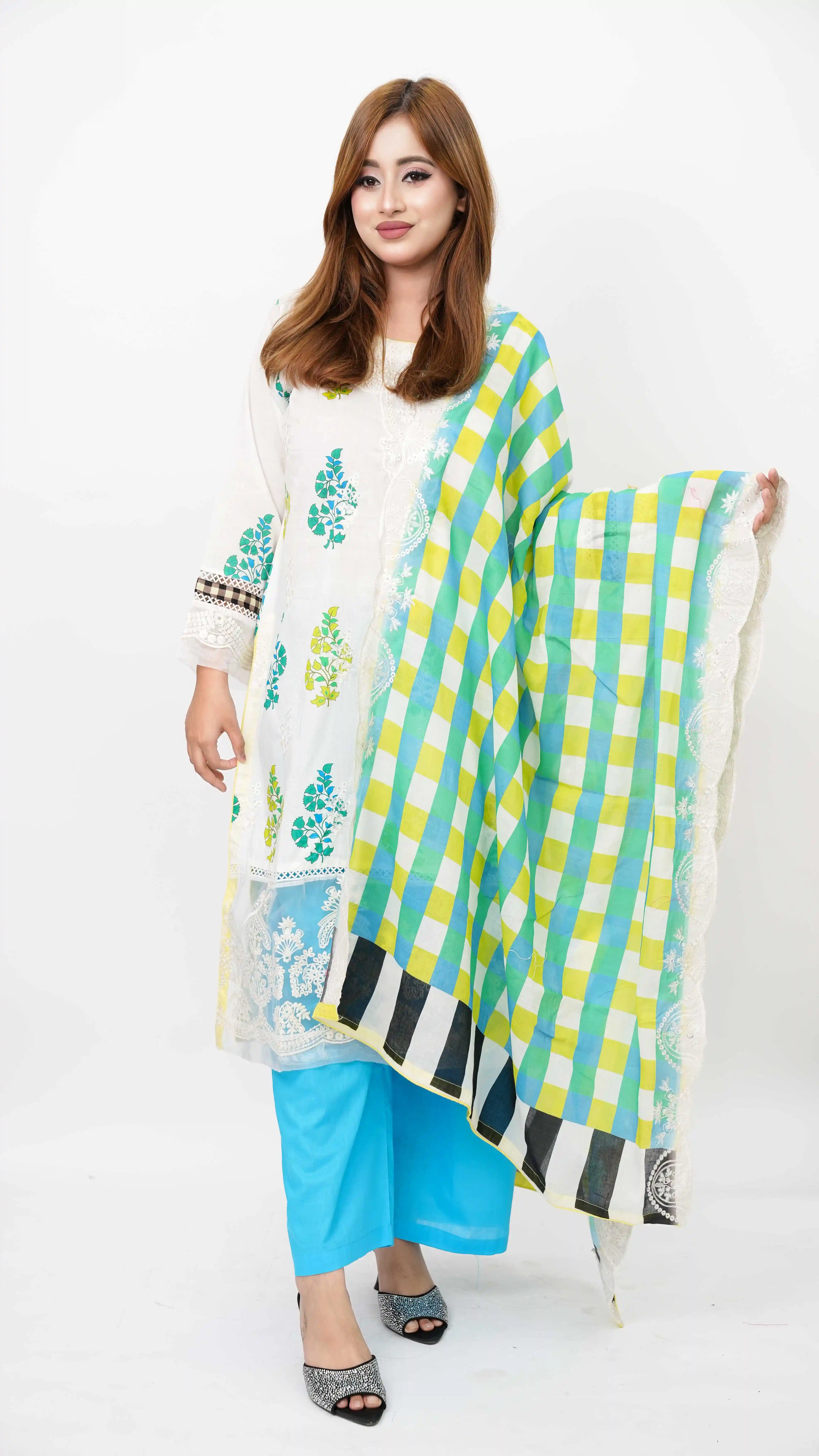 Ready Three Piece Elegant Printed Embroidered Women’s Set