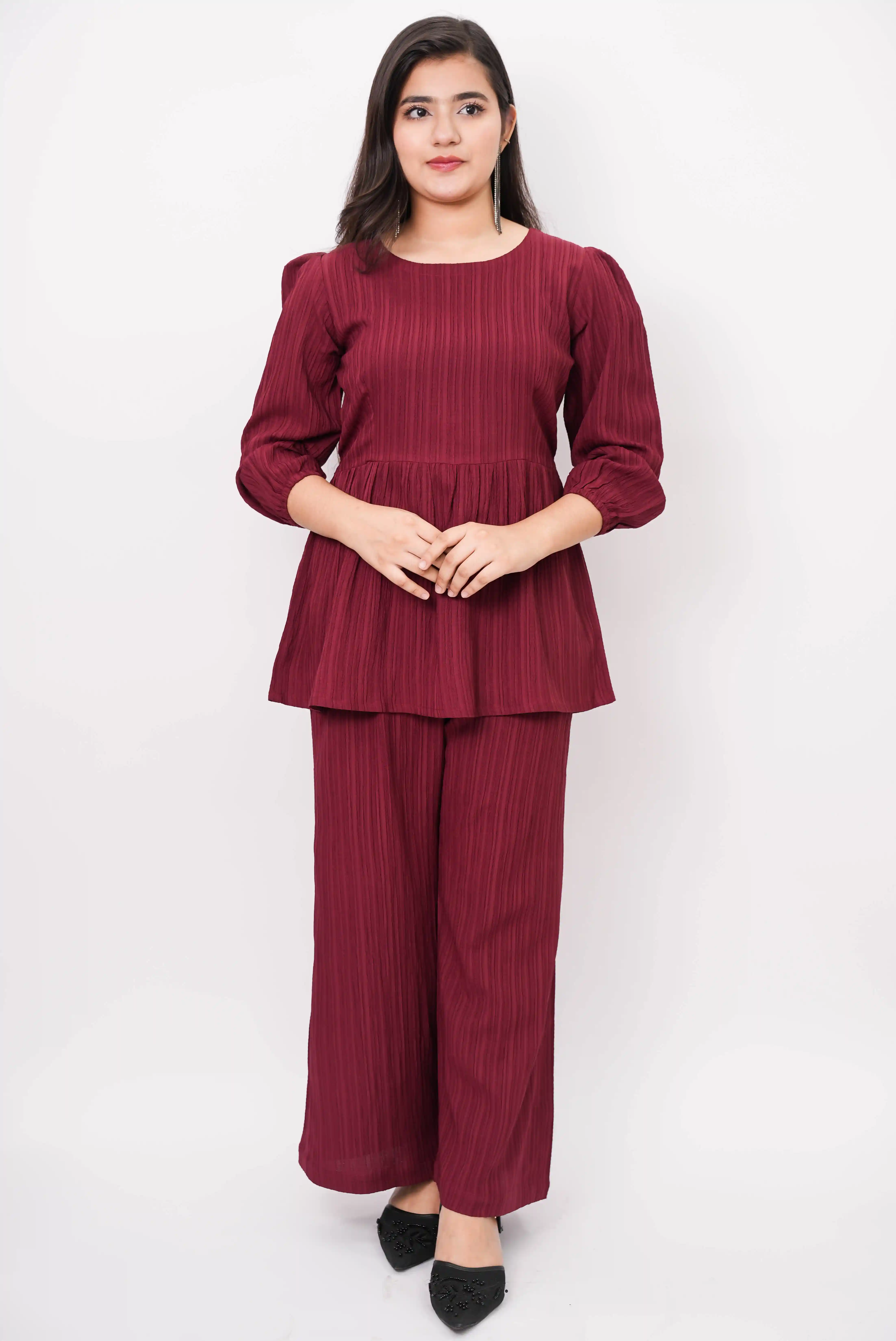 Stripe Georgette Co-ords Set for Women Elegant Trendy