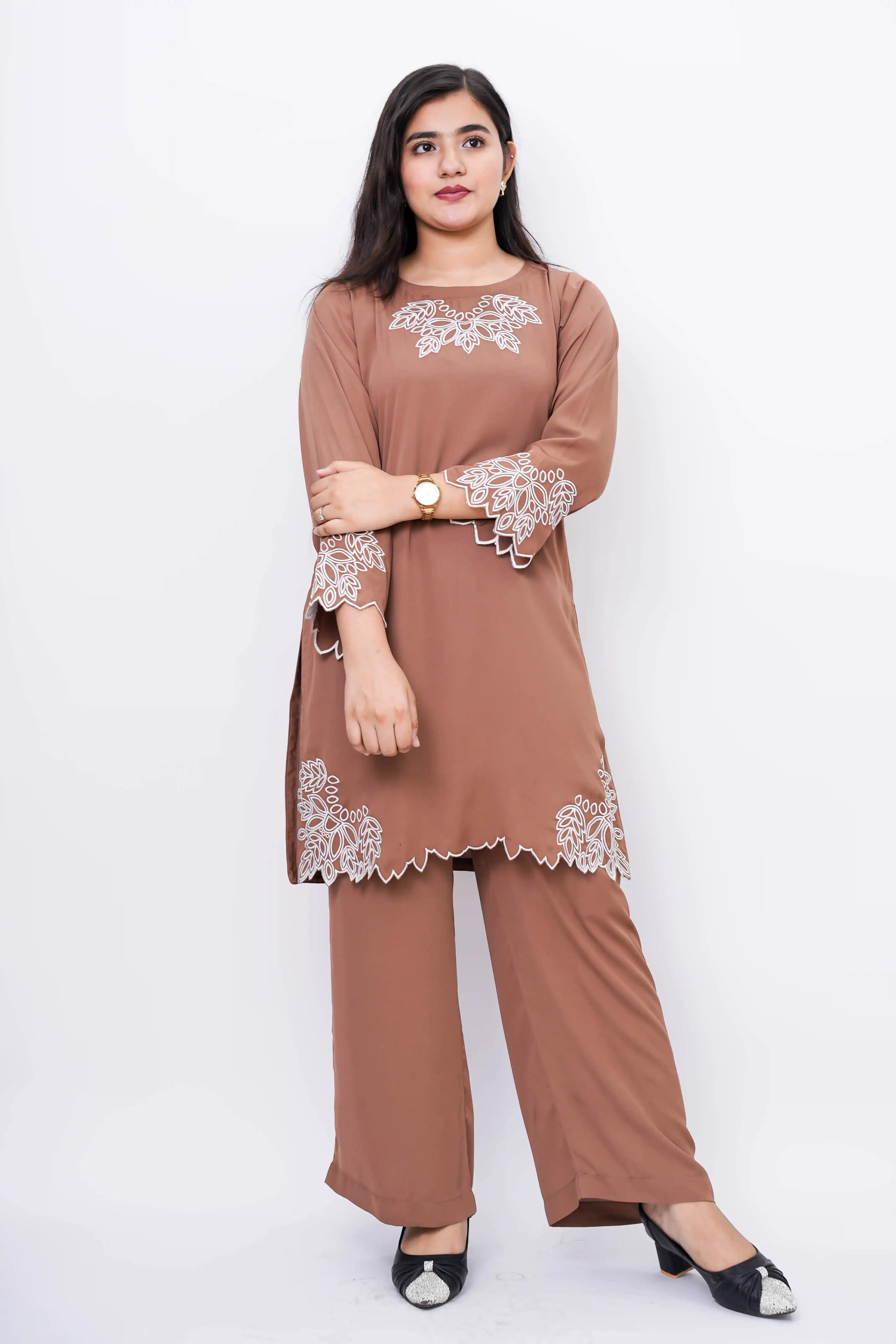 Premium Cherry Georgette Co-ords Set