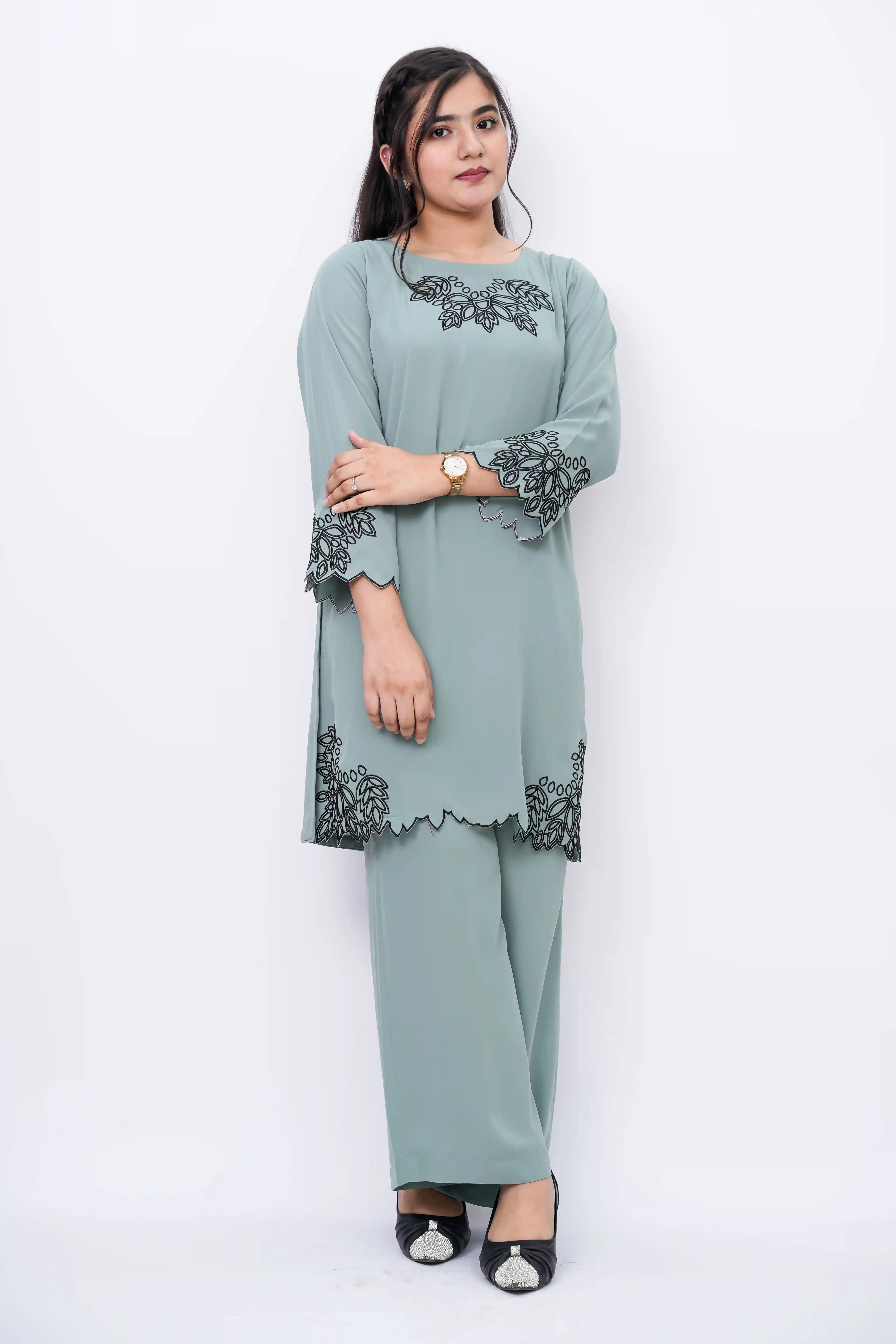 Elegant Cherry Georgette Co-ords Set