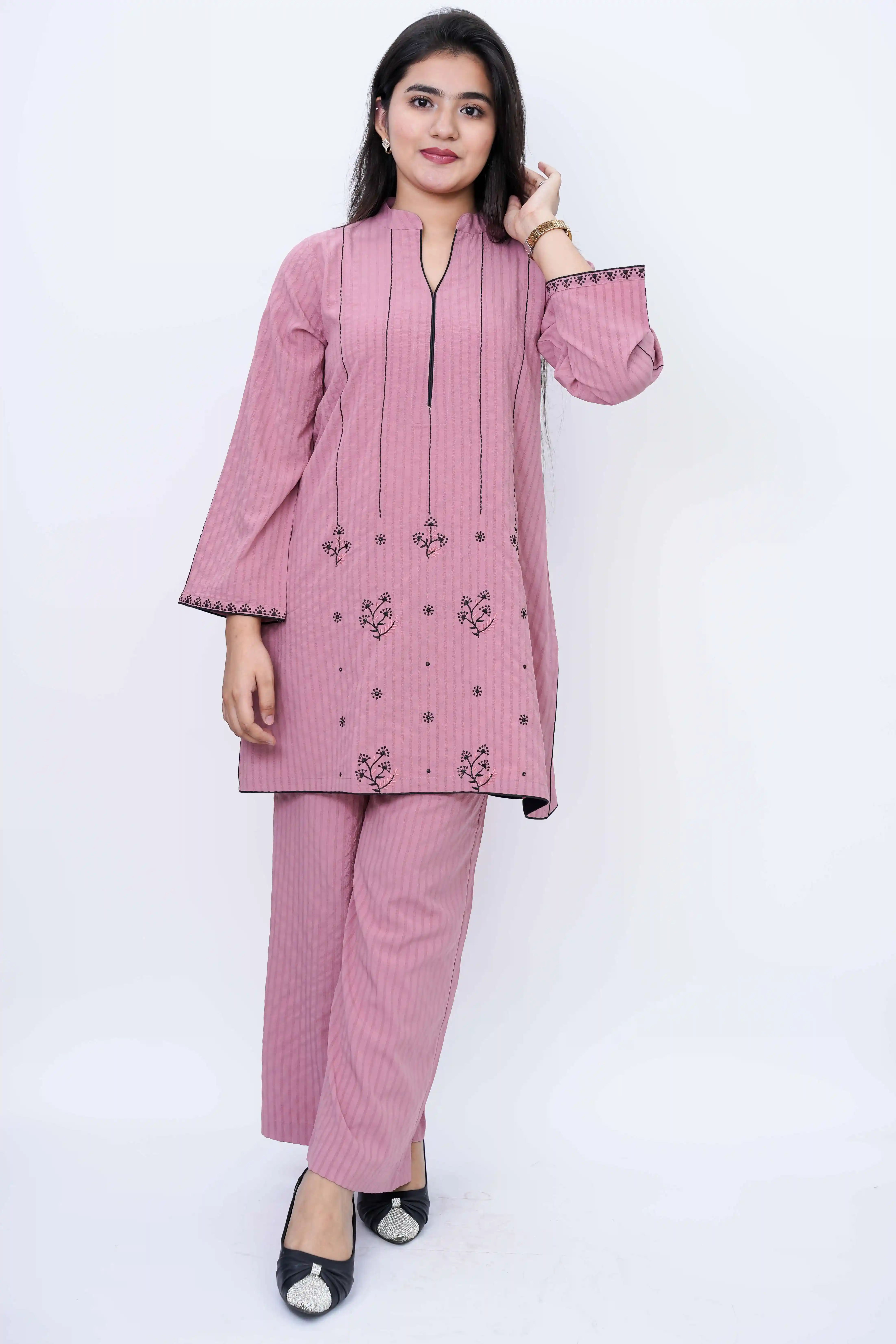 Elegant Stripe Jafran Co-ords Set for Women