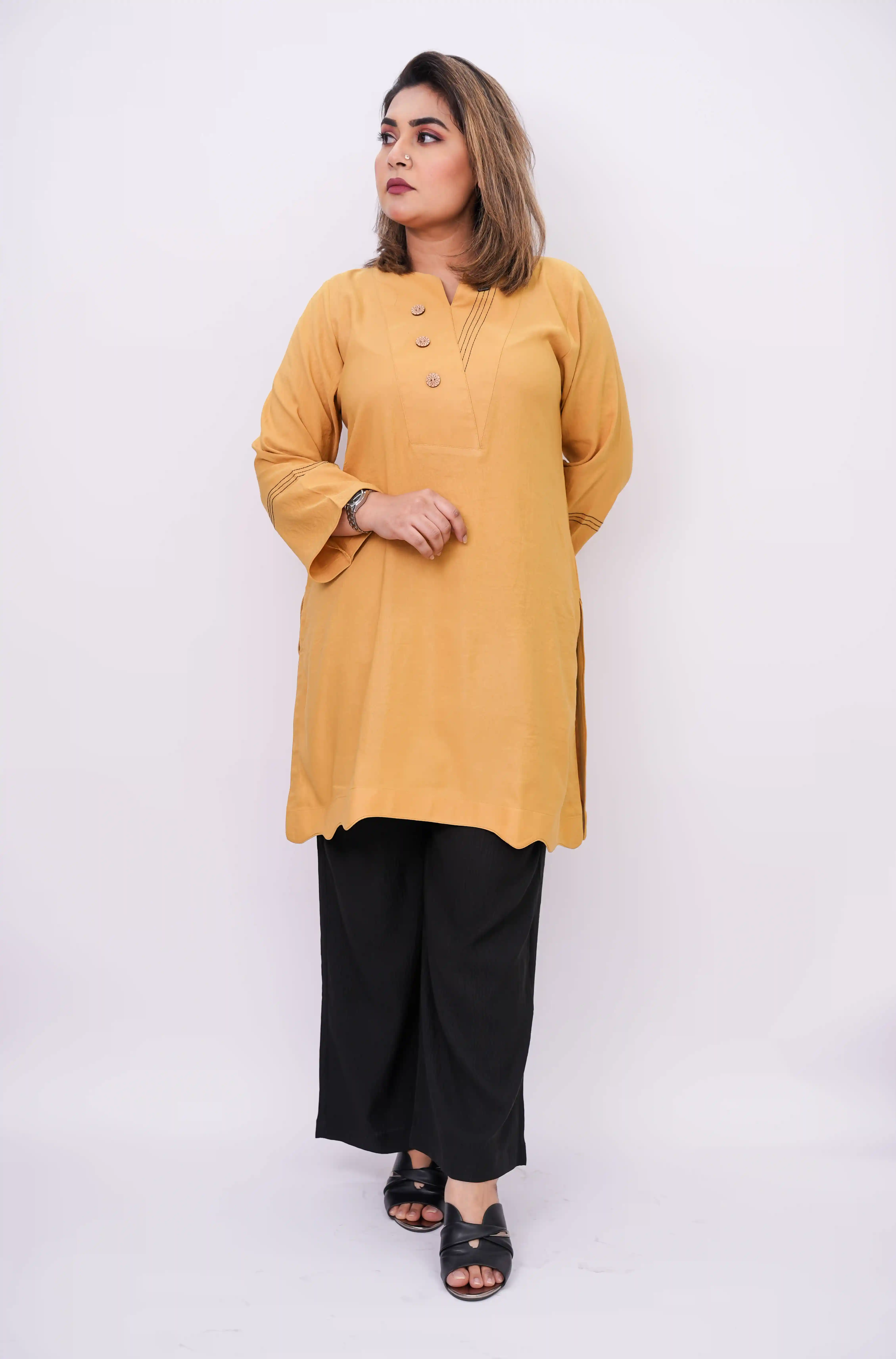 Stripe Jafran Georgette Co-ords Set for Women