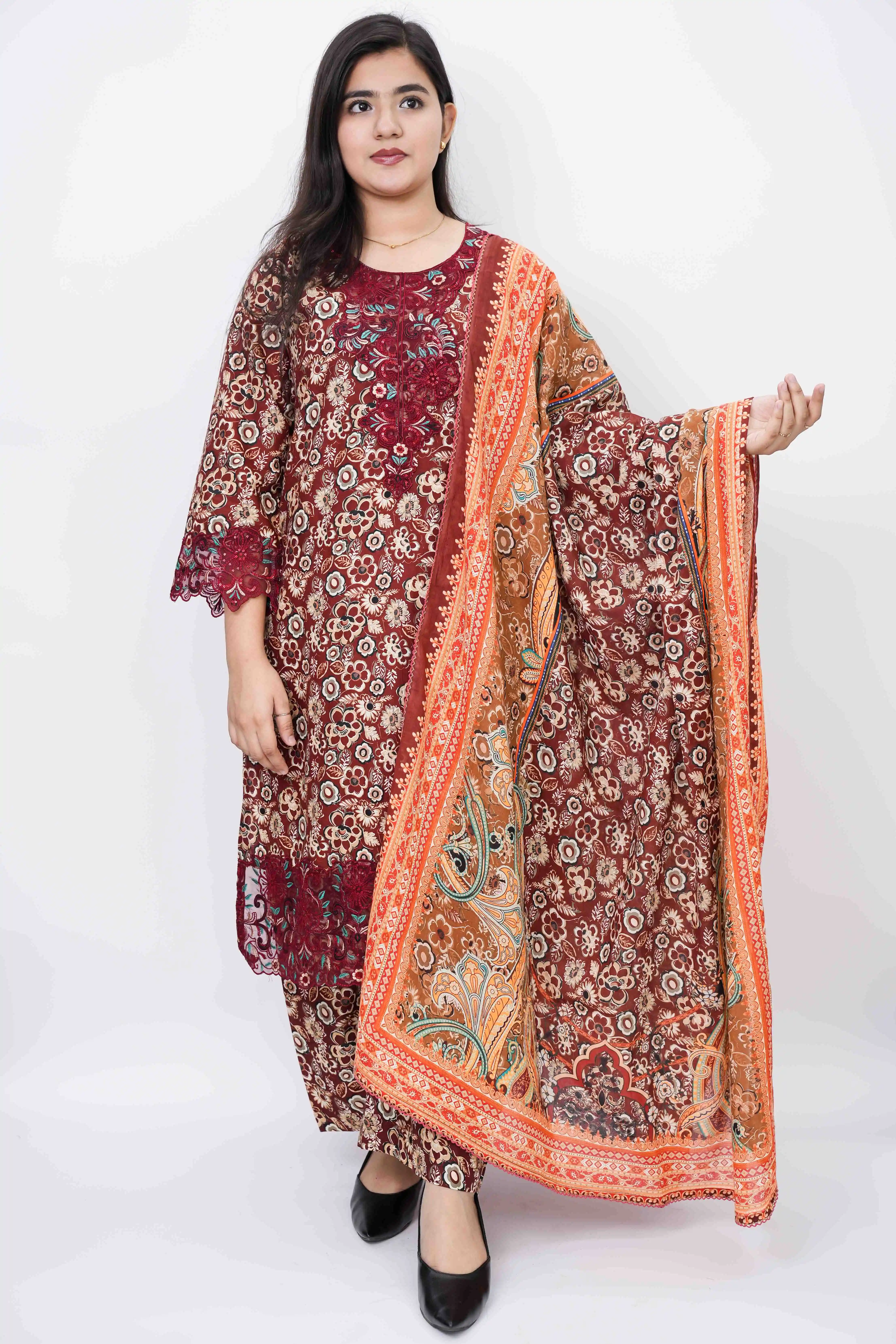 Elegant Premium Cotton Ready Three-Piece