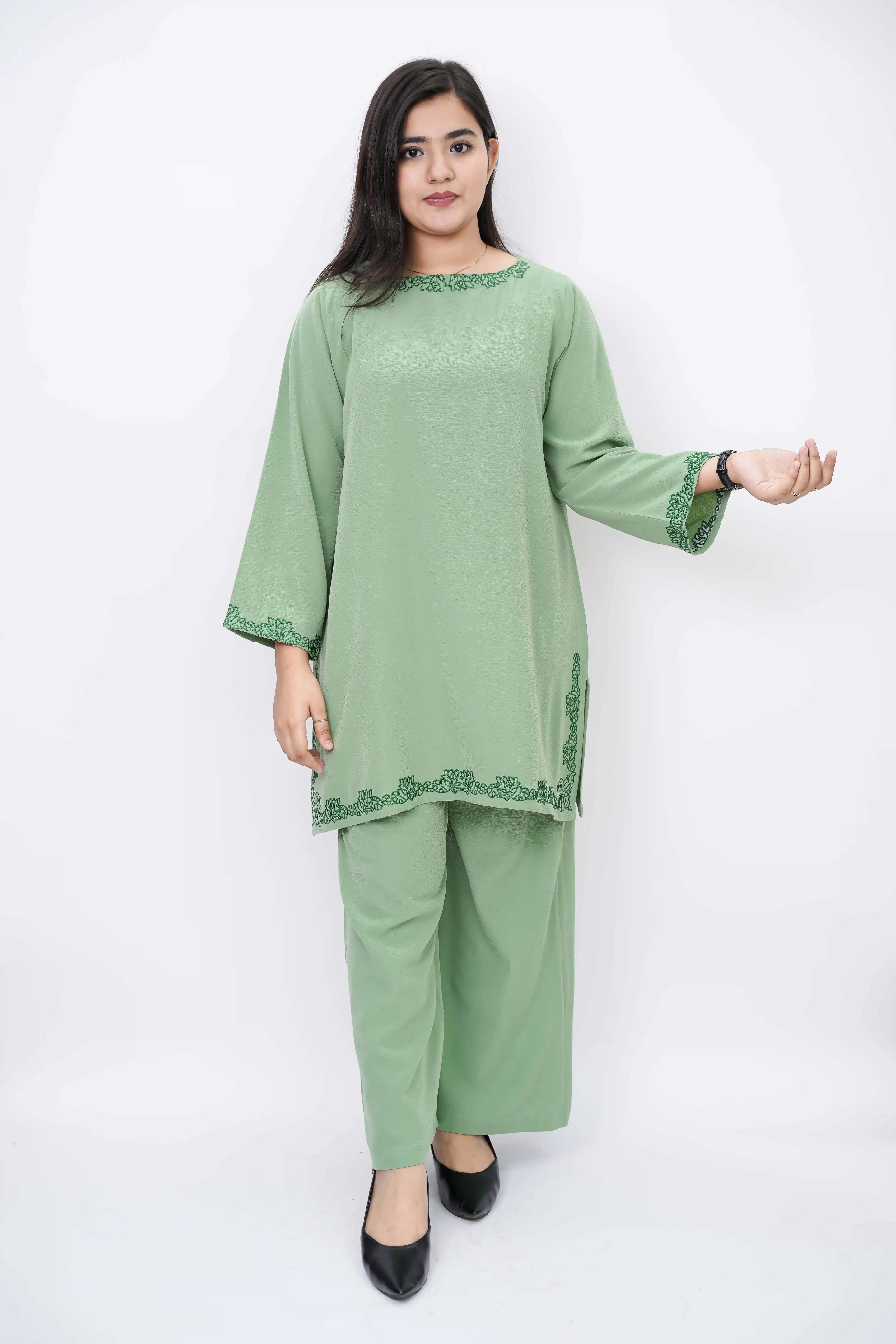 Elegant Stripe Jafran Georgette Co-ords Set