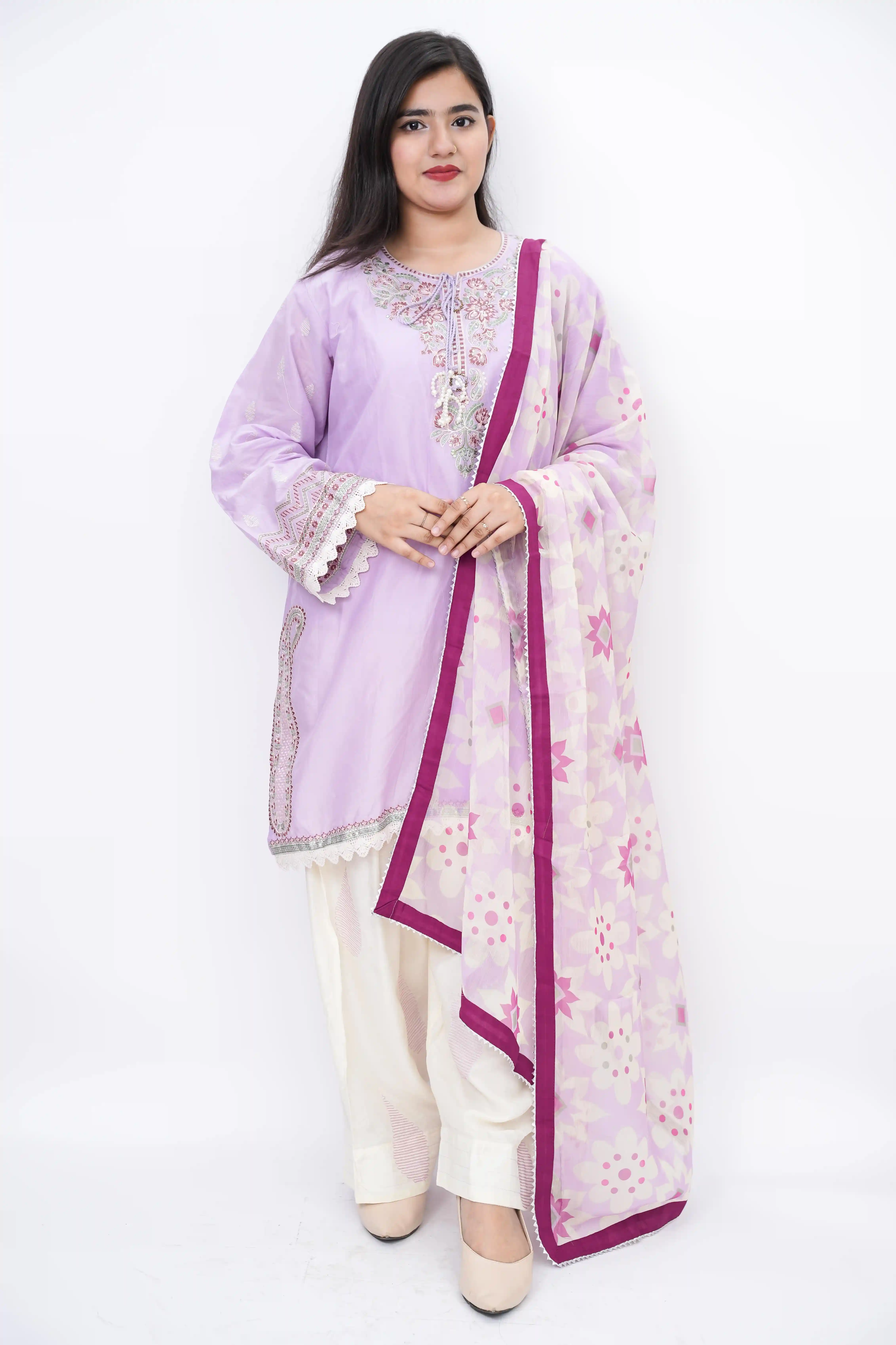 Premium Cotton Ready Three-Piece with Inner