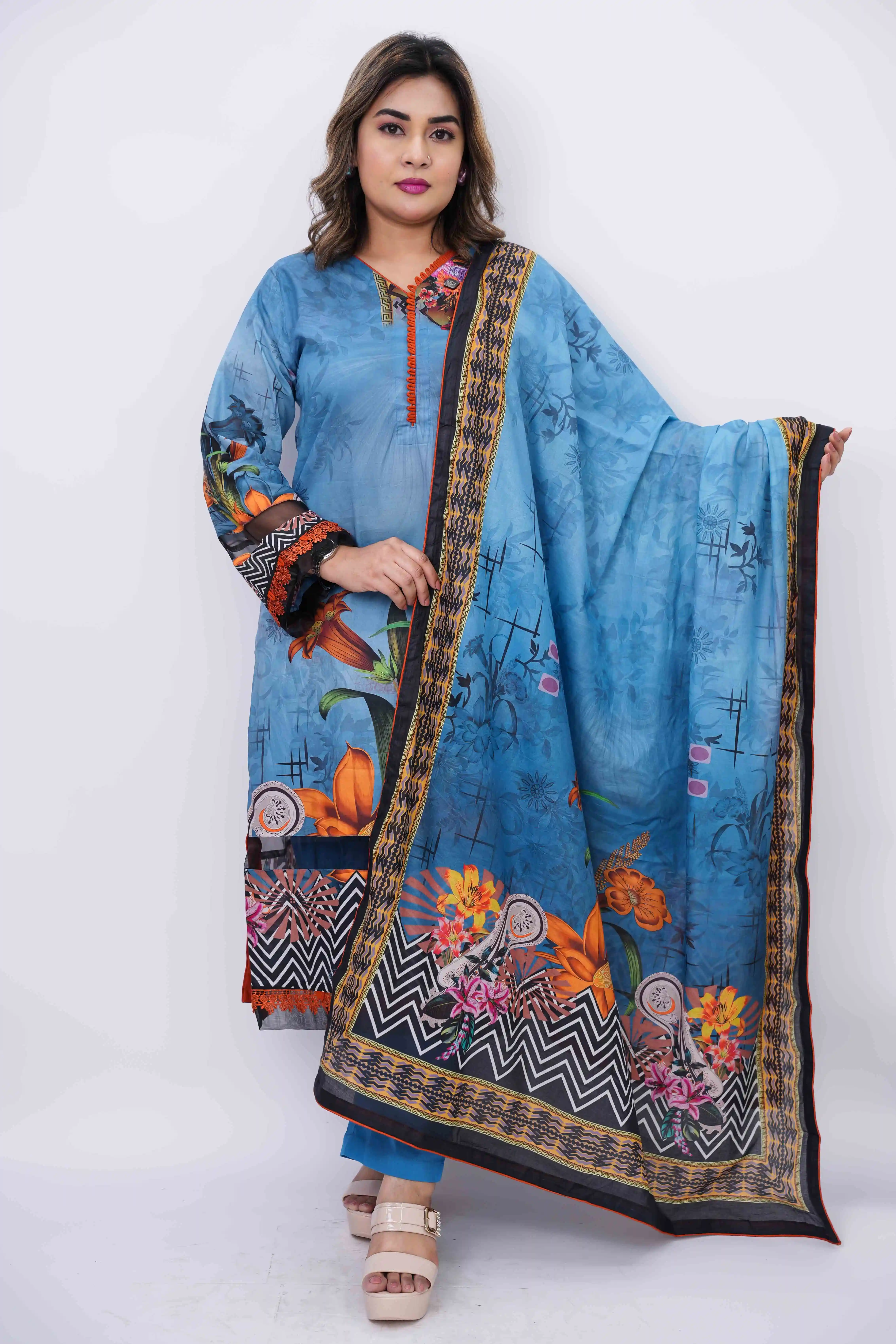 Premium Luxury Cotton Ready Three Piece Digital Print