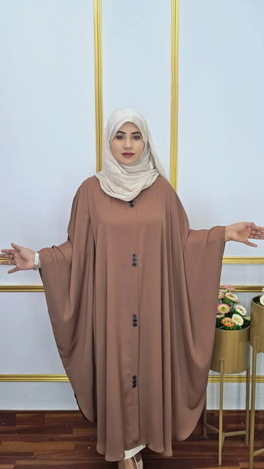 Elegant Dubai Cherry Kaftan Abaya – Free Size
