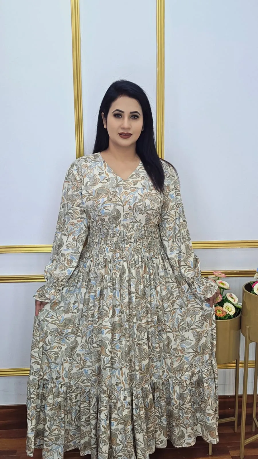 Elegant Imported Linen Long Gown for Women
