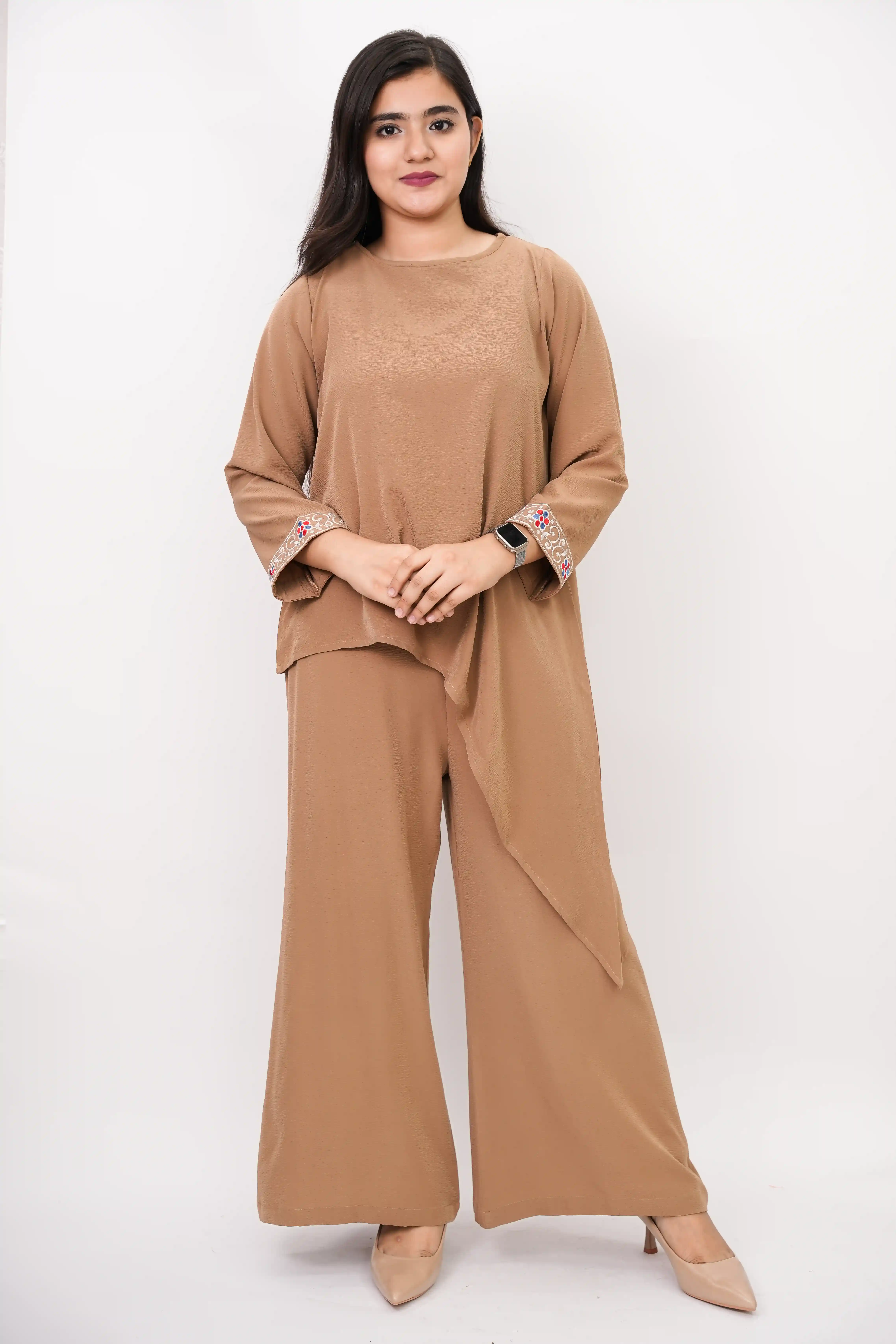 Stripe Zafran Georgette Co-Ord Set for Women