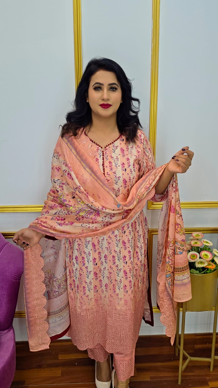 আনস্টিচ থ্রি পিস | Cotton Unstitched Three Piece | Shopping Zone BD | Style #CC1980P