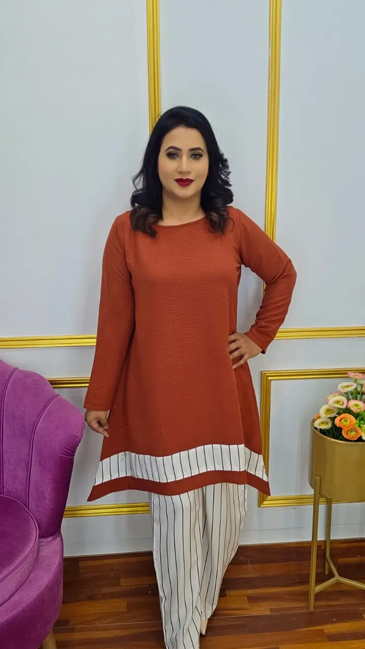 Brick Color Elegant Co-ord Set | Shopping Zone BD | Style #G1580R