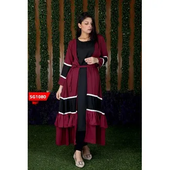 Shrug Gown - Diamond Georgette Fabric