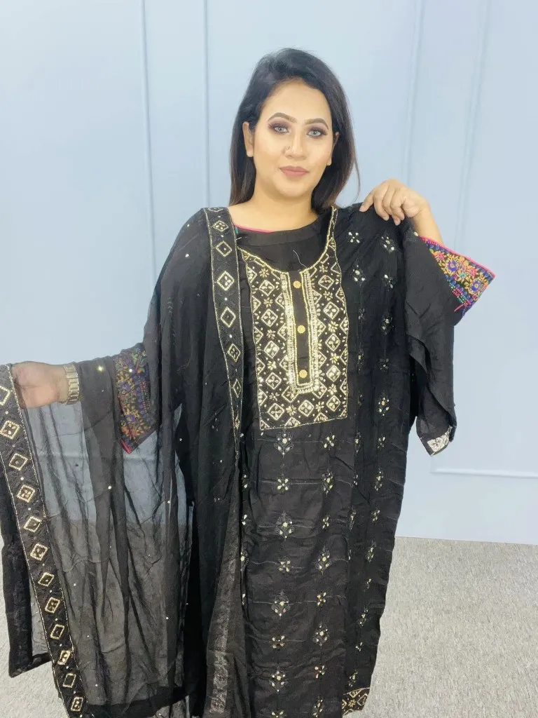 Unstitched Two Piece - Muslin Silk with Sequence Work