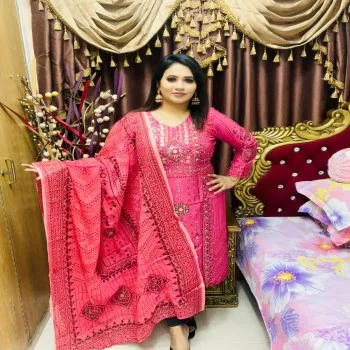 Unstitched Two Piece | Maslin Cotton with Stone Work