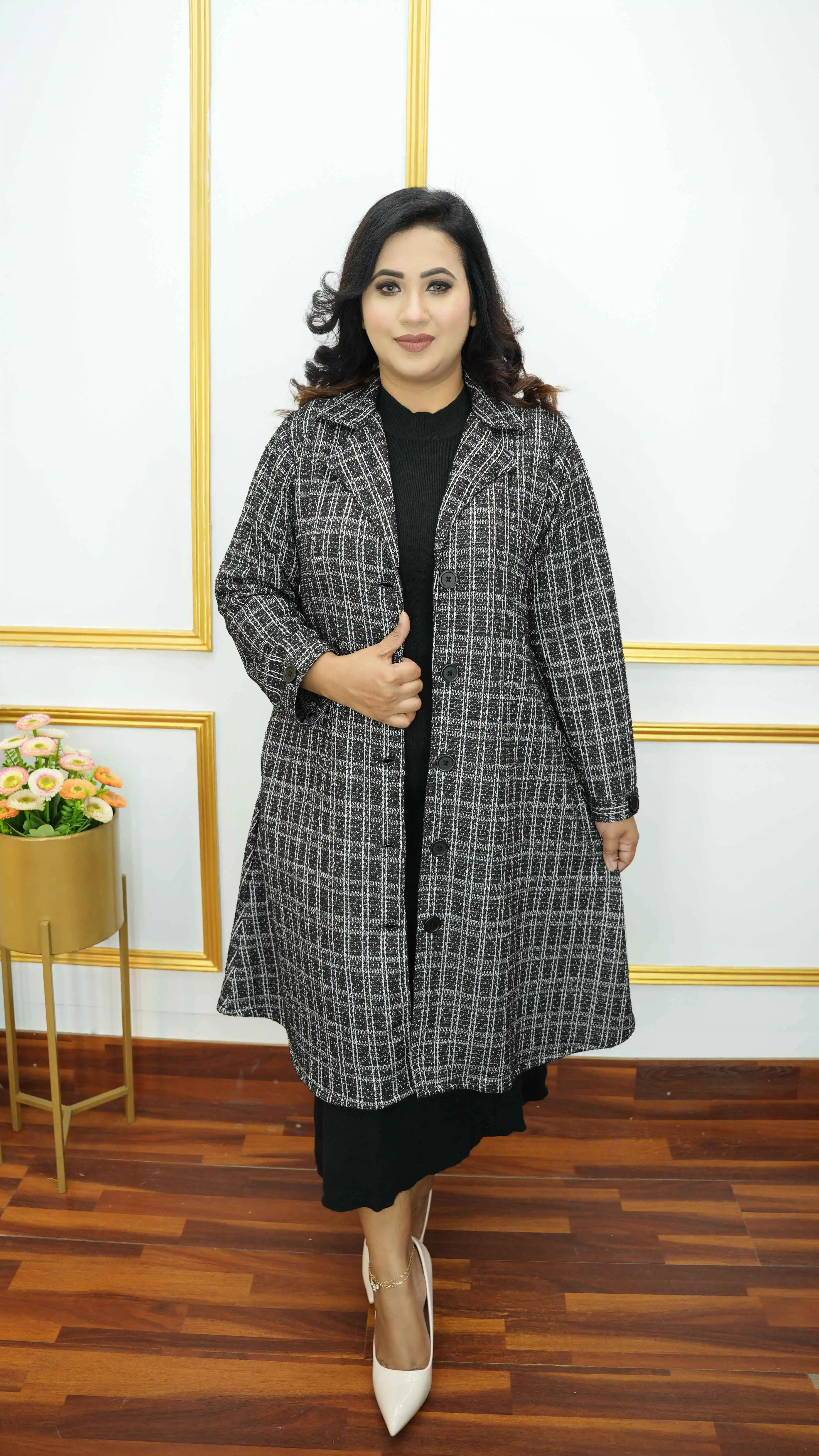 Women's Long Blazer with Belt