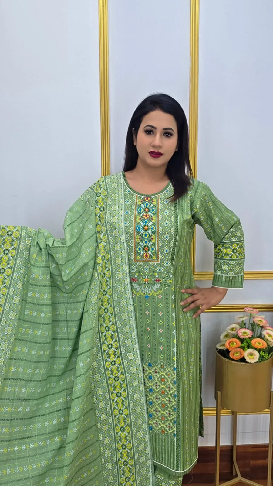 Ready Three Piece Pure Cotton Suit