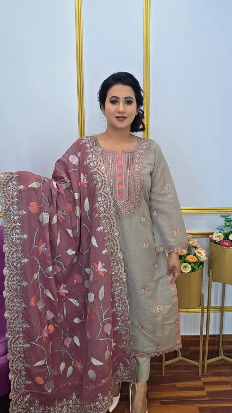 Cotton Unstitched Three Piece