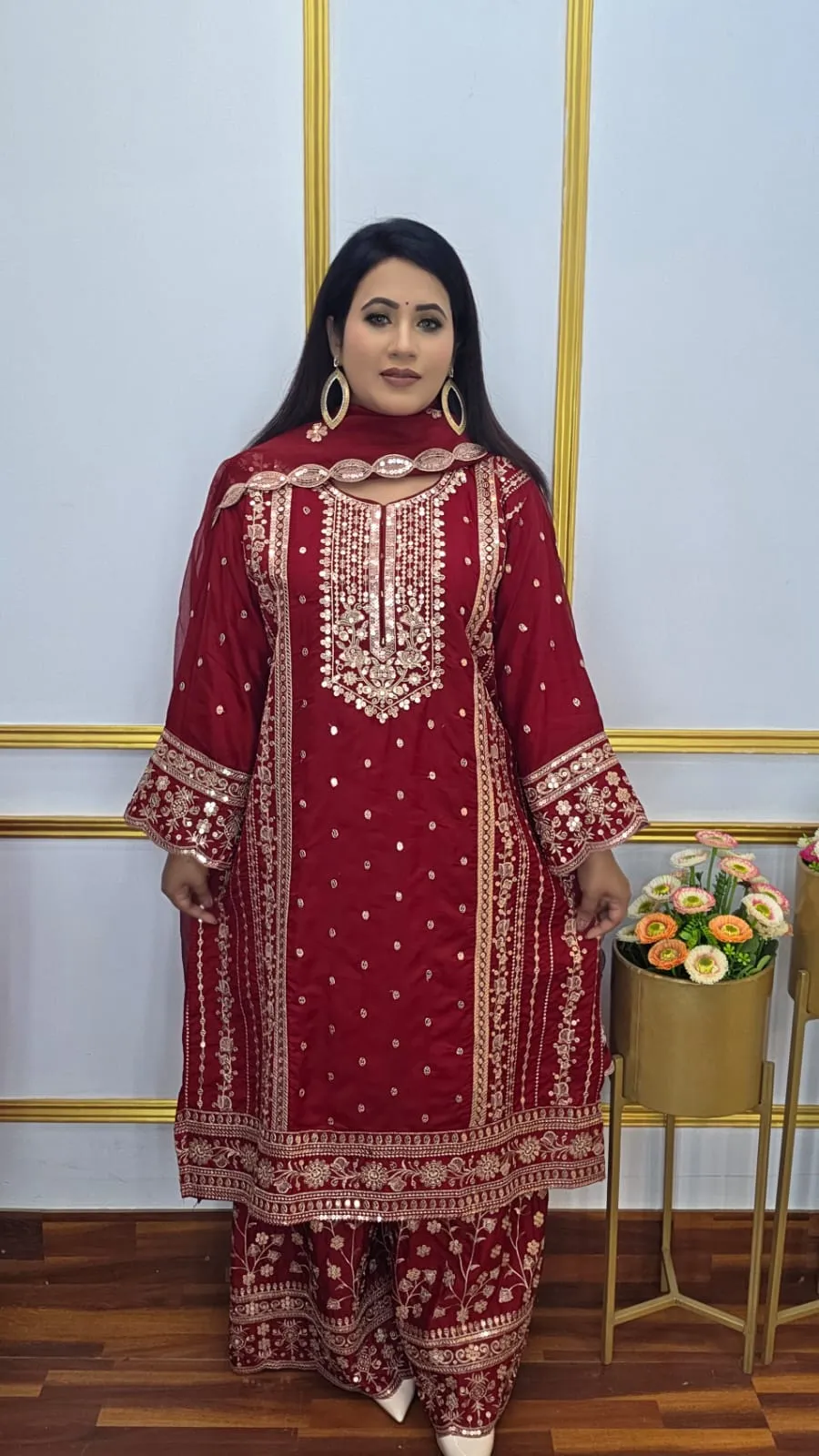 Maslin Silk Ready Three Piece