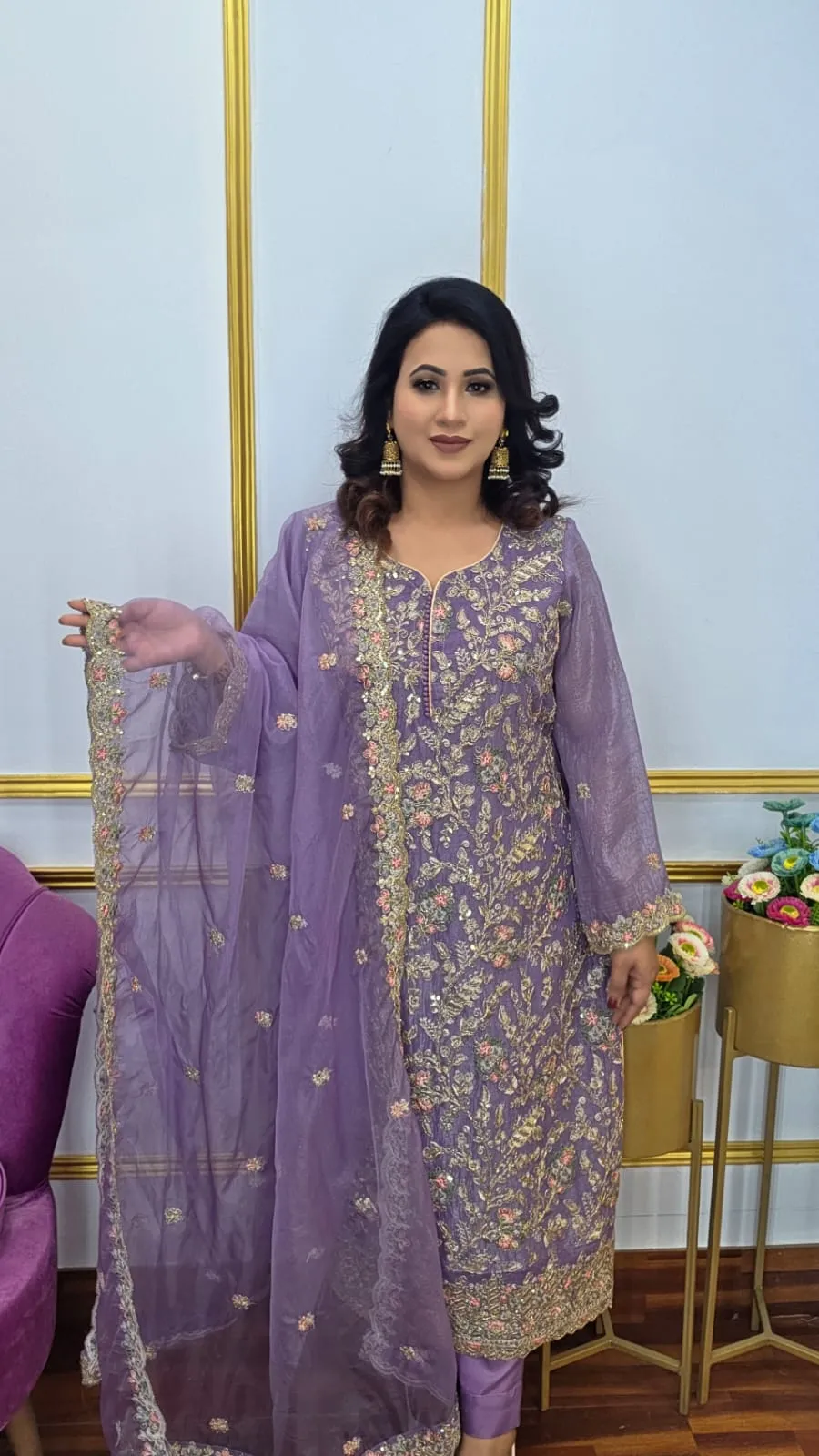 Delhi Boutique Inspired Unstitched Four Piece