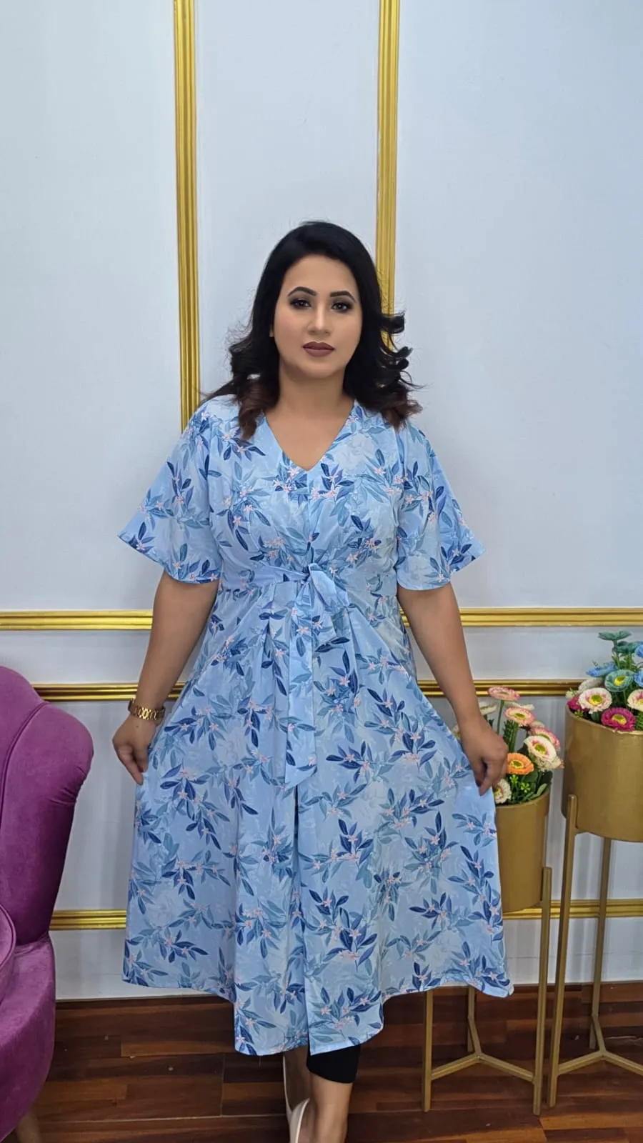 Exclusive Georgette Western Midi Gown