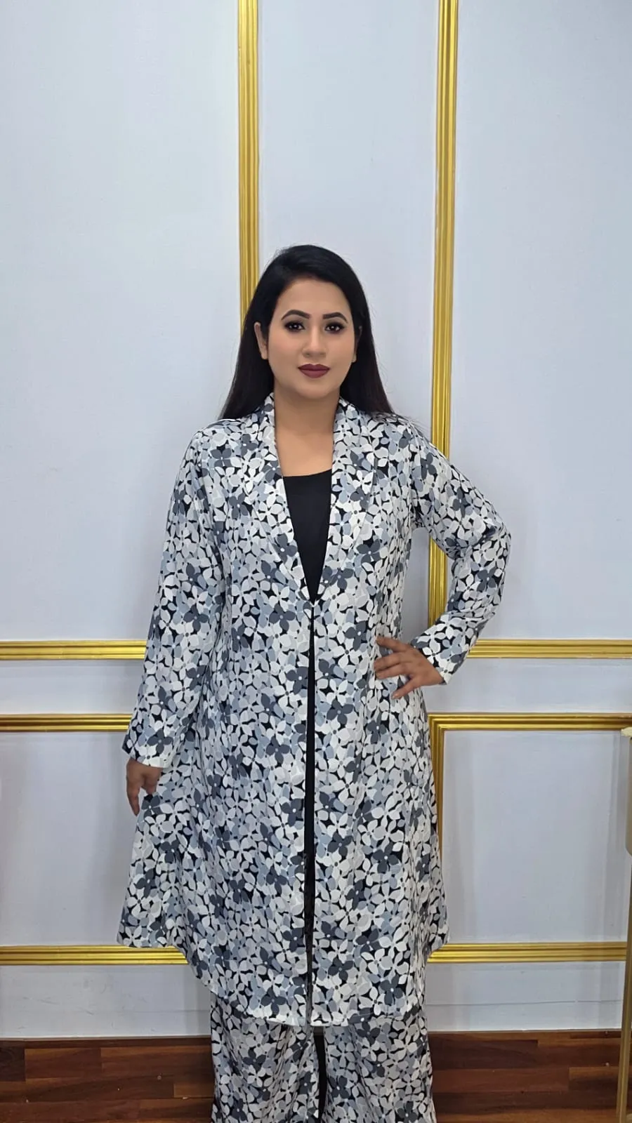 Printed Co-Ord Set with Shrug