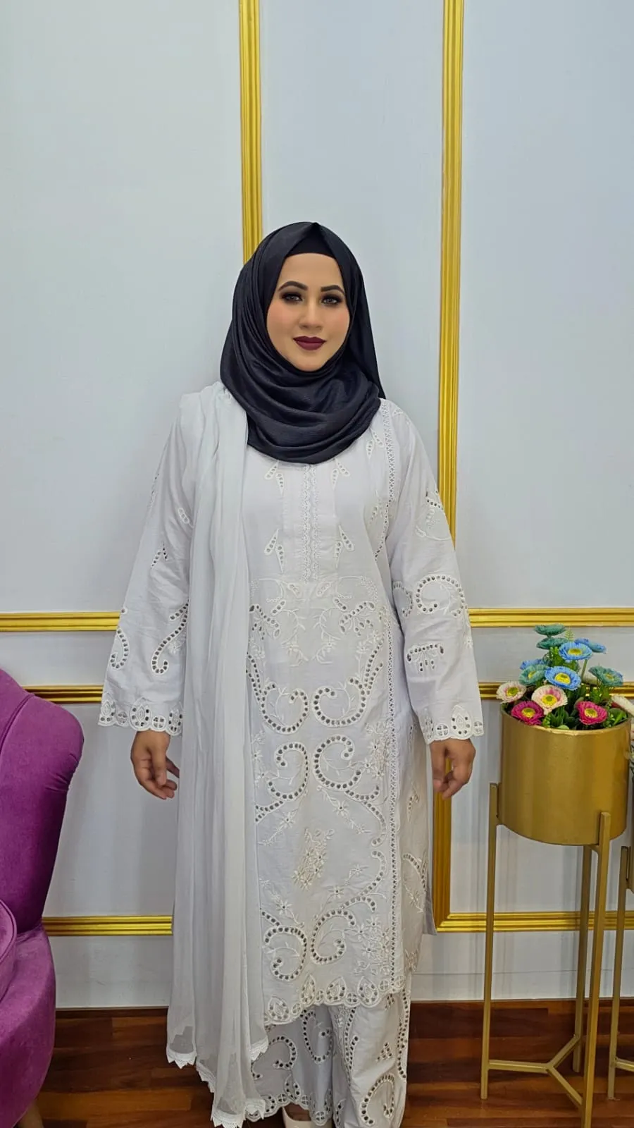 Pure Cotton Ready Three Piece