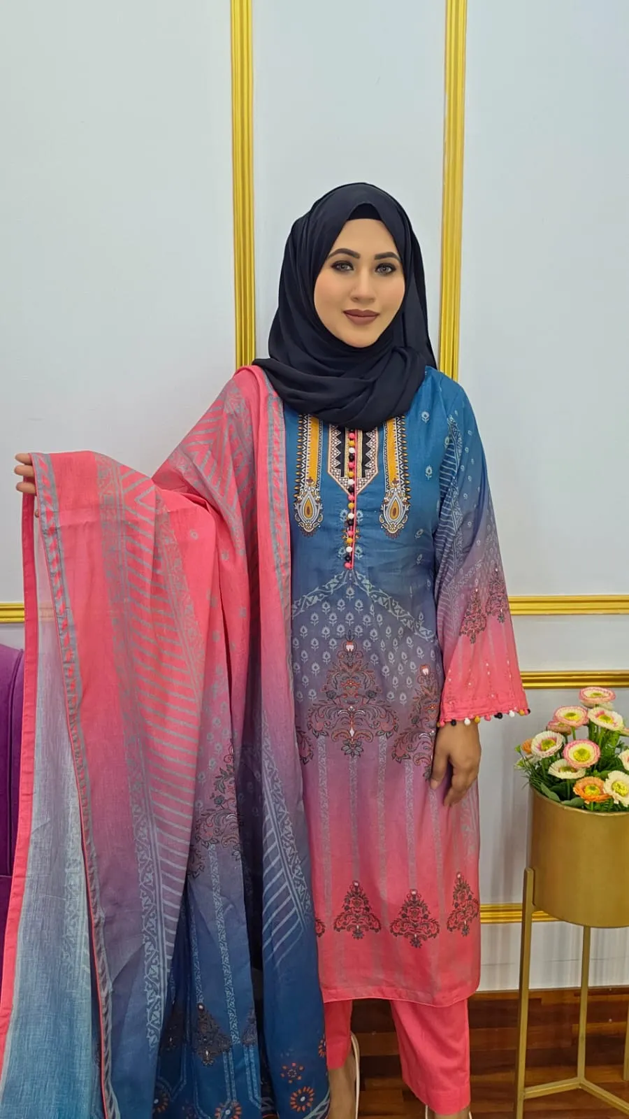 Luxury Cotton Unstitched Three Piece